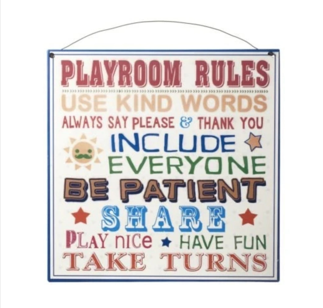 Playroom Rules Sign